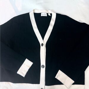 Classic Black and White Cardigan